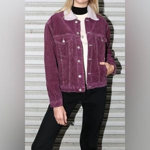 Brandy Melville Kaylee Fur Corduroy Jacket